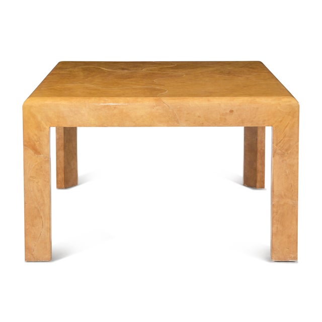 Sally Sirkin Lewis for J. Robert Scott Goatskin Game Table, circa 1980s. A beautiful gloss lacquer over goatskin...