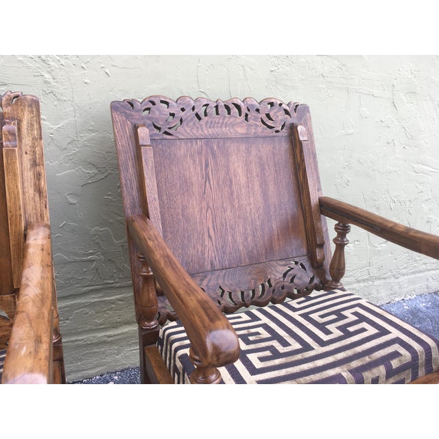 Brown 19th Century Convertible Pair of Monk's Chair or End Table, Foldable Armchair For Sale - Image 8 of 18