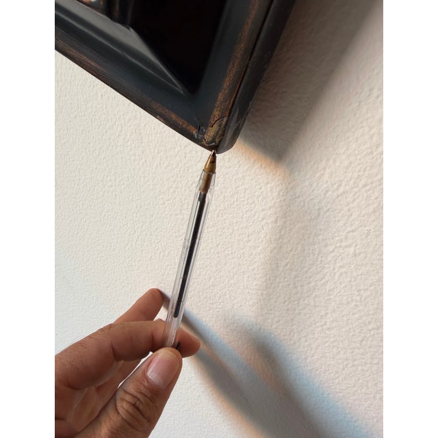 Baker for Milling Road Ebonized Wood Framed Wall Mirror For Sale - Image 10 of 12