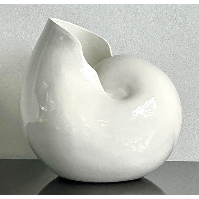 Make a bold sculptural statement with this magnificent vintage Italian ceramic snail shell. Rendered on a monumental...