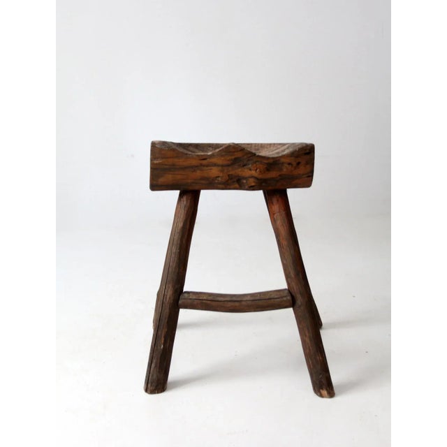 Wood Antique Saddle Stool For Sale - Image 7 of 12