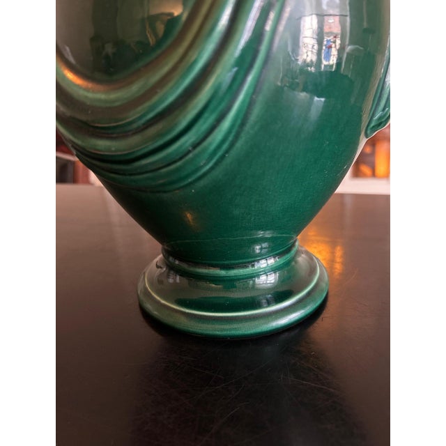 Forest Green Neo-Classical Ceramic Lamp, 1970s For Sale - Image 8 of 11