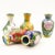 Metal Set of 5 Miniature Chinese Cloisonné Vases | Floral Motif With Wood Stands & Box For Sale - Image 7 of 15