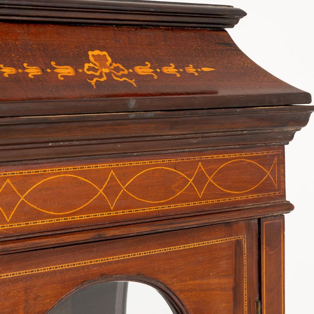 Brown 19th Century France Edwardian Brown Wood Display Cabinet For Sale - Image 8 of 11