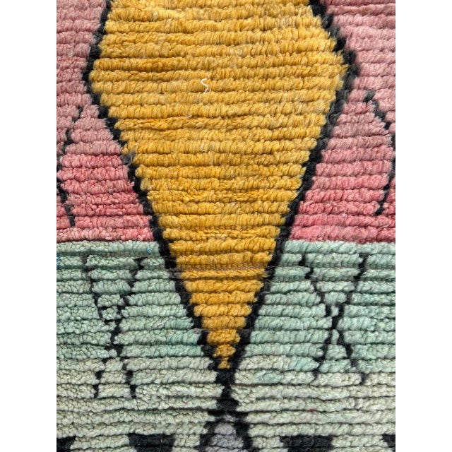 Moroccan Artist Hand Knotted Moroccan Berber Pastel Colour Runner Rug For Sale - Image 4 of 10