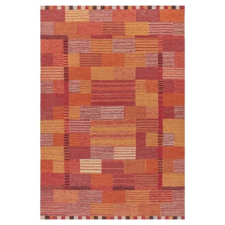 Vibrant Modern Swedish Flat Weave Wool Rug by Doris Leslie Blau For Sale