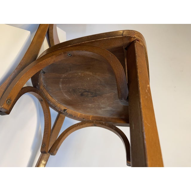Wood French Wooden Bistro Chairs from Baumann, 1960, Set of 12 For Sale - Image 7 of 13