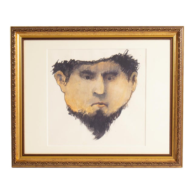 Watercolor Portrait Painting by James L. Bruch For Sale
