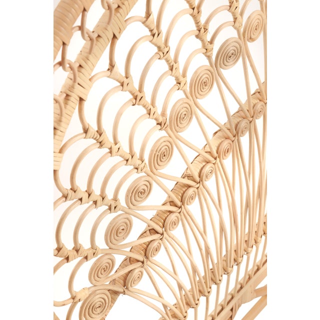 Peacock Rattan Headboard Queen Size, Natural Color Chairish