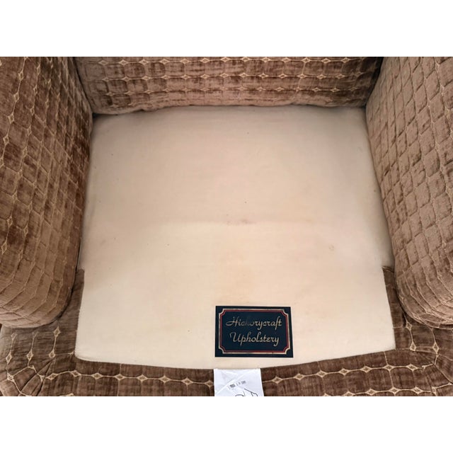 Contemporary Brown Chenille Custom Upholstered Club Chair For Sale - Image 9 of 11