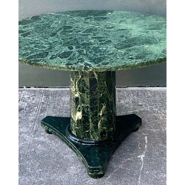 Vintage Green Marble Pedestal Table For Sale - Image 12 of 12