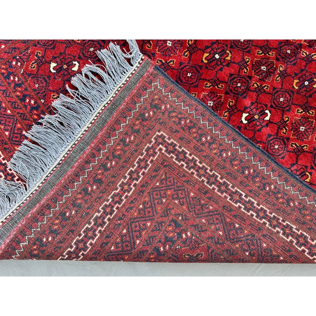 High Quality Afghan Beshir Kunduz All-Over Lattice Rug - 6'2" X 3'8" For Sale - Image 12 of 12