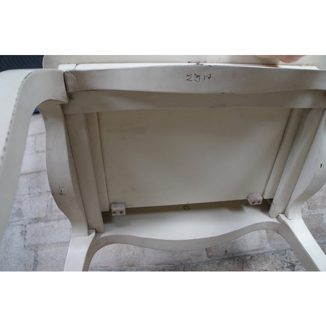 Mid 20th Century French Victorian Revival White Scalloped Serpentine Side Accent Table For Sale - Image 11 of 11