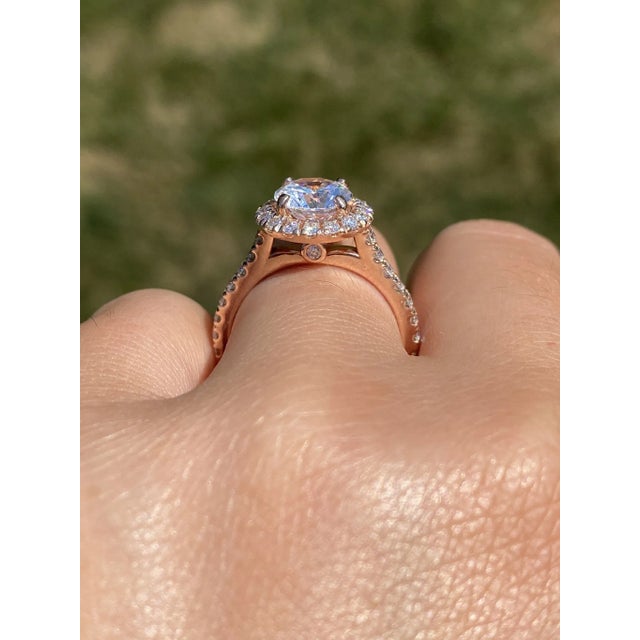 Contemporary The Argyle: Rose Gold Halo Engagement Ring For Sale - Image 3 of 12