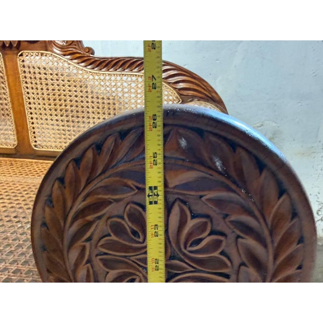Vintage British Colonial West Indies Cedrela and Caned Settee Sofa For Sale - Image 12 of 17