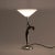 H: 44.5cm w: 23cm d: 23cm an art deco chrome table lamp with a silhouette nude raised on a green phenolic and chrome base....