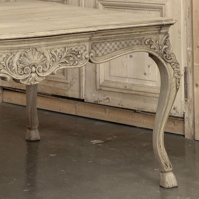 Antique Country French Liégeoise Régence Stripped Oak Dining Table or Writing Desk For Sale - Image 15 of 18