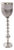 Black Diamond Glass Chalise on a Nickel Turned Metal Stand- Medium For Sale