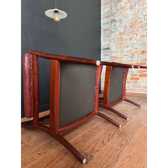 Wood 1960s Pair of Swedish Mid-Century Modern Teak Lounge Chairs by Göte Möbler, Original Leather For Sale - Image 7 of 12