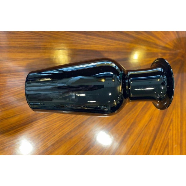 Black Murano Black Glass Vase by Barovier, 1960 For Sale - Image 8 of 9