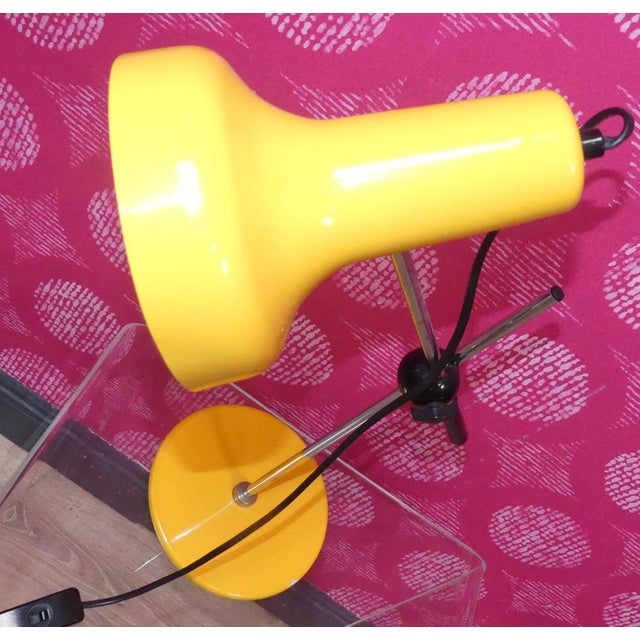 Space Age Desk Lamp with Yellow Ball Joint, 1970s For Sale - Image 4 of 12