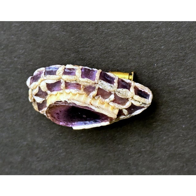 French Talosel Brooch with Glass Inlay by Line Vautrin Branded For Sale - Image 12 of 12