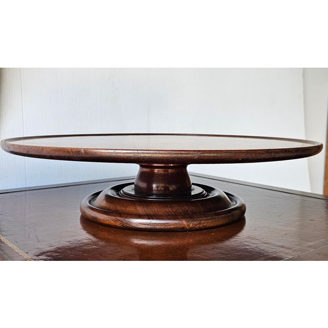 Wood Early 20th Century George III Style Inlaid Mahogany Lazy Susan For Sale - Image 7 of 7