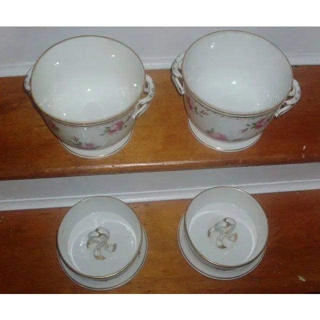 White 19th Century French Empire Locre Old Paris Porcelain Rose Vase Shape Fruit Coolers - A Pair For Sale - Image 8 of 11