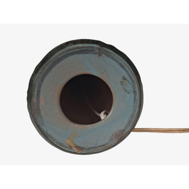 Løvesmose Keramik, Table Lamp, Brown and Turqouise Ceramic, Denmark, 1960s For Sale - Image 10 of 10