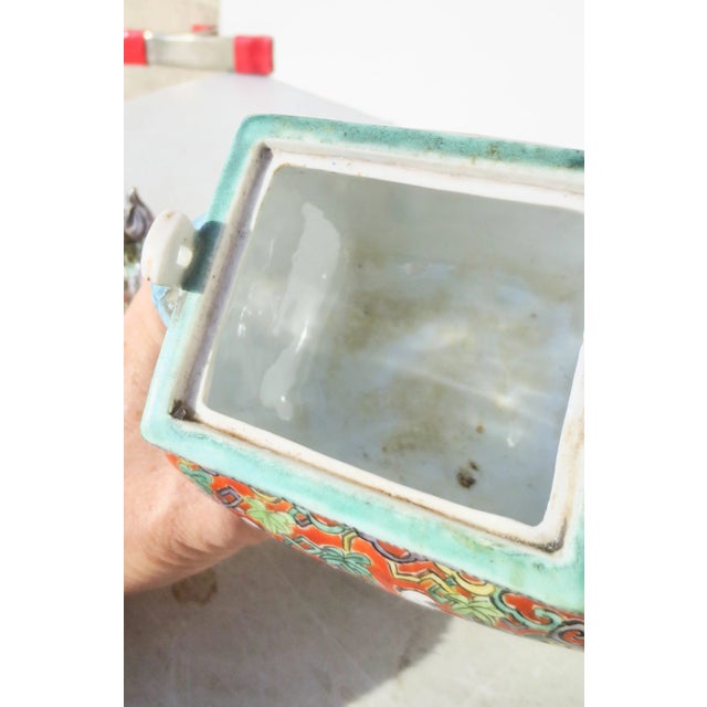 Ceramic Chinese Porcelain Famile Rose Enamel Incense Burner Late 19th For Sale - Image 7 of 10