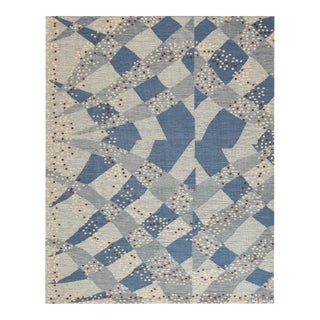 Nazmiyal Collection Silk and Wool Swedish Inspired Kilim Rug For Sale