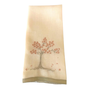 Marghab Hand Embroidered Linen Guest Towel, Jacaranda Tree