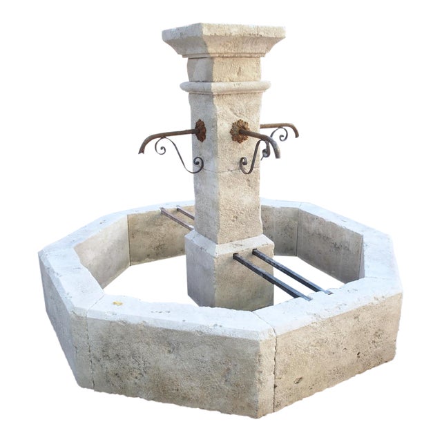 Auriol French Octagonal Village Style Center Fountain From the South of France For Sale