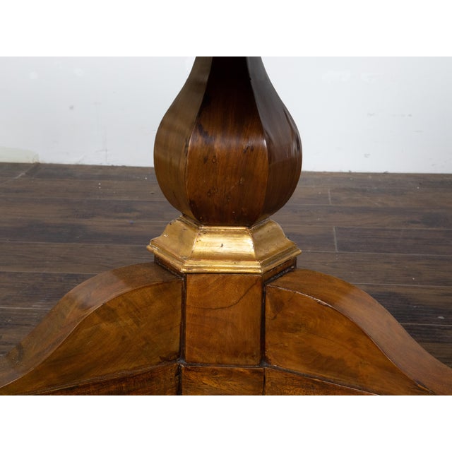 French 19th Century Mahogany Table with Marble Top and Carved Giltwood Feet For Sale - Image 9 of 11
