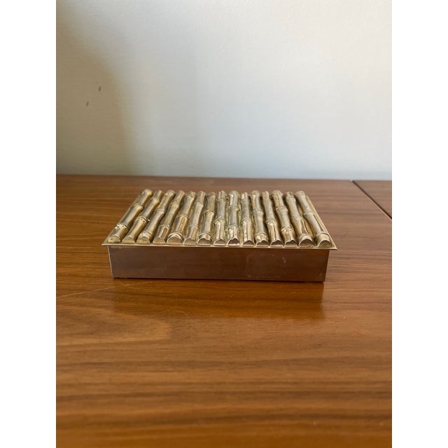 Petite Plated Faux Bamboo Container Baguès, France, 1960s For Sale - Image 10 of 12