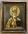 Antique Oil Painting on Board - Russian Icon Portrait of Saint Nicholas Circa 1925 For Sale In New York - Image 6 of 9