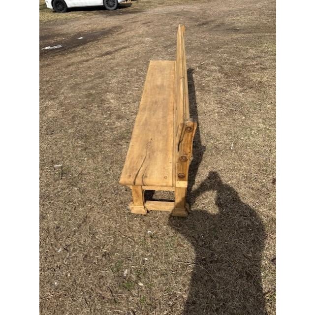 Large 19th Century French Country Bleached Solid Oak Benches For Sale - Image 9 of 15