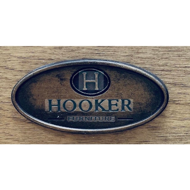 Late 20th Century Hooker Furniture Ebonized Leather Games Table & Four Cowhide Armchairs For Sale - Image 17 of 17