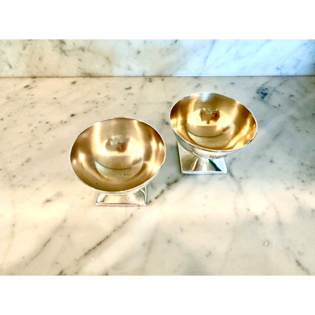 Pair of Gorham sterling silver master salt cellars retailed by Shreve, Crump and Low (Boston). Each approximately 1 3/4...