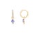Gold 1.13 Ct Teardrop Tanzanite & Diamond Hoop Drop Earrings - a Pair For Sale - Image 8 of 11