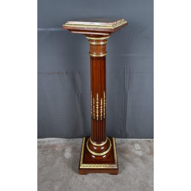Napoleon III Style Swivel Column in Mahogany, 1900 For Sale - Image 13 of 18
