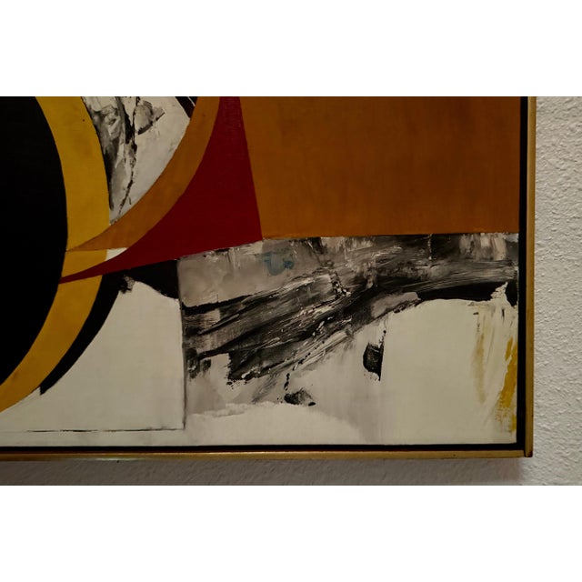 Budd Hopkins, Large Budd Hopkins Modernist Hard Edged Abstract Expressionist Oil Painting 1965, 1969 For Sale - Image 9 of 13