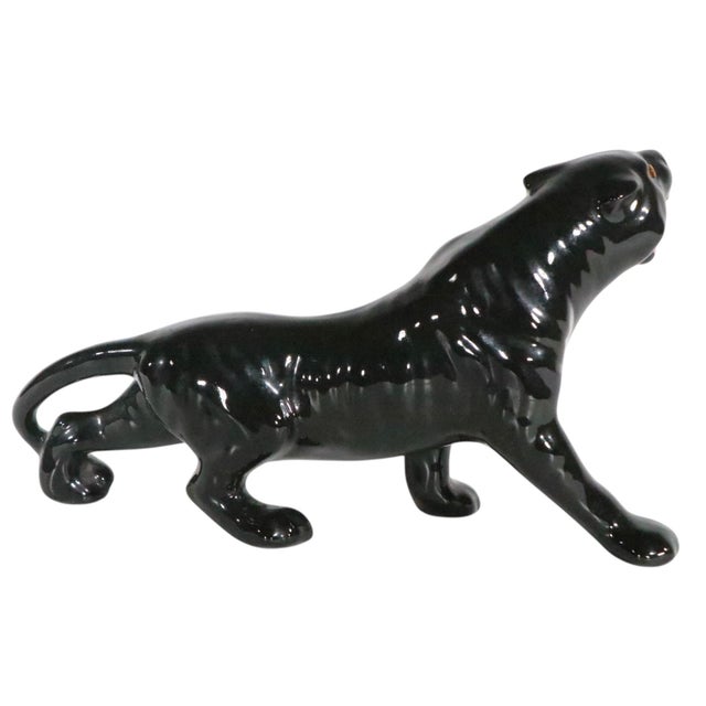 Mid 20th Century Mid 20th Century Mid Century Black Panther Sculpture For Sale - Image 5 of 6