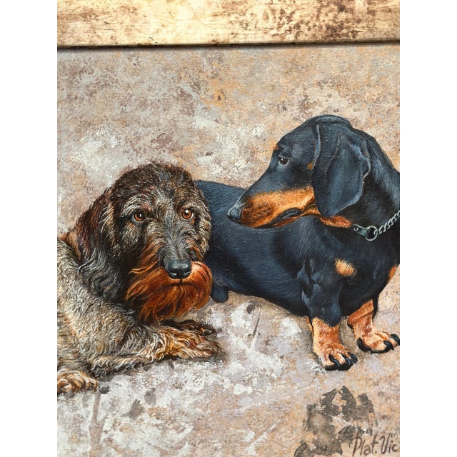 Plat. Victor, Dachshunds, 1960s, Oil on Canvas, Framed For Sale - Image 18 of 18