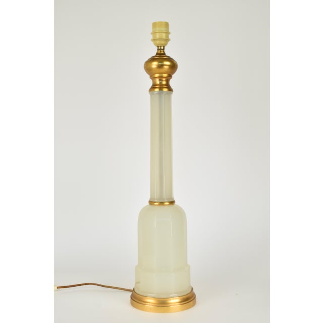 Glass 1950s Opaline Table Lamp by Cenedese Murano For Sale - Image 7 of 17