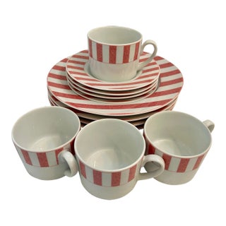 1990’s Christopher Stuart Fine China “Capri Rose” - a Set of 12 Pieces For Sale