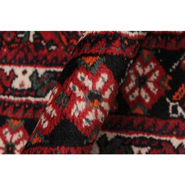 Textile Shabby Chic Persian Red/Black Wool Rug - 6'5'' X 9'7'' For Sale - Image 7 of 10