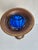 Vintage Blue Glass and Sheffield Vase For Sale In Los Angeles - Image 6 of 7