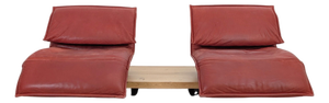 Free Motion 2-Seater Sofa in Oak and Red Leather from Koinor
