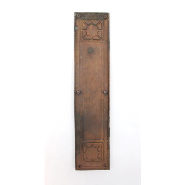 Pair of 17.75 In. Gothic Bronze Door Push Plates For Sale - Image 6 of 6